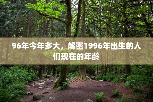 96年今年多大，解密1996年出生的人们现在的年龄