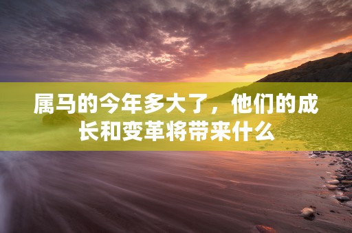 属马的今年多大了，他们的成长和变革将带来什么