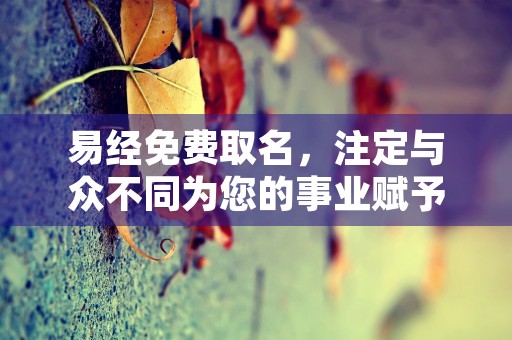 易经免费取名，注定与众不同为您的事业赋予独特力量