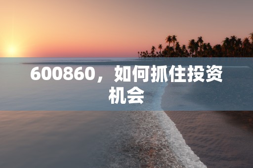 600860，如何抓住投资机会