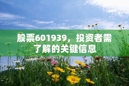 股票601939，投资者需了解的关键信息