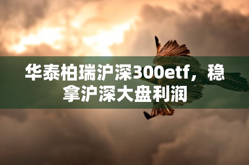 华泰柏瑞沪深300etf，稳拿沪深大盘利润