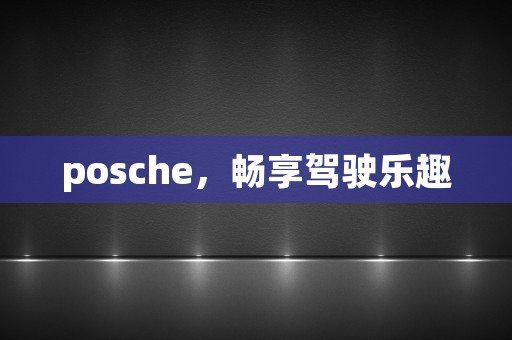 posche，畅享驾驶乐趣