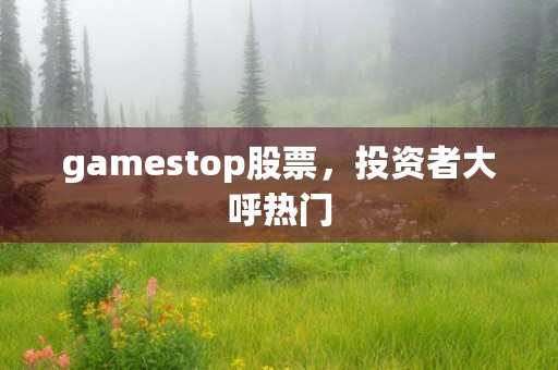 gamestop股票，投资者大呼热门