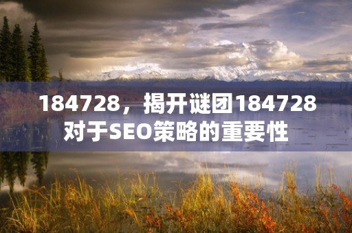 184728，揭开谜团184728对于SEO策略的重要性