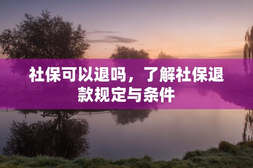 社保可以退吗，了解社保退款规定与条件