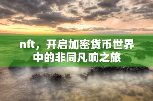 nft，开启加密货币世界中的非同凡响之旅