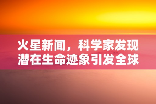 火星新闻，科学家发现潜在生命迹象引发全球热议