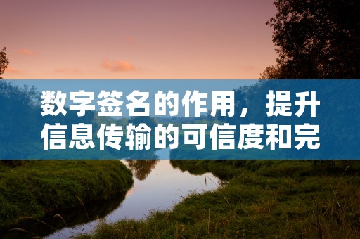 数字签名的作用，提升信息传输的可信度和完整性