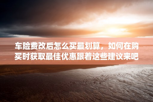 车险费改后怎么买最划算，如何在购买时获取最佳优惠跟着这些建议来吧