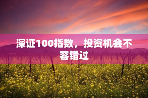 深证100指数，投资机会不容错过