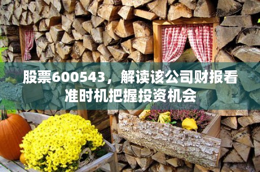 股票600543，解读该公司财报看准时机把握投资机会