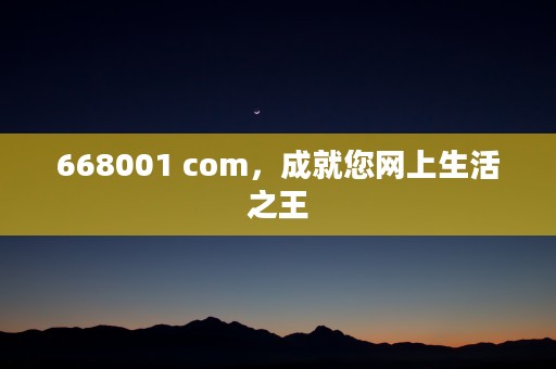 668001 com，成就您网上生活之王