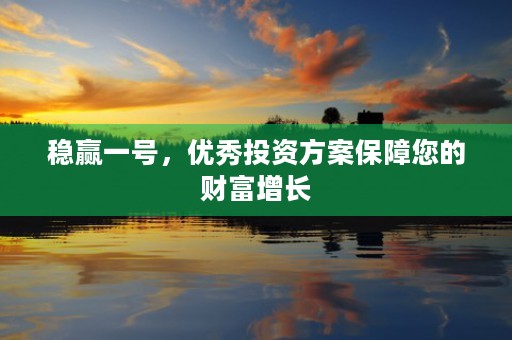 稳赢一号，优秀投资方案保障您的财富增长