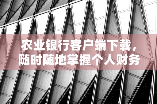 农业银行客户端下载，随时随地掌握个人财务尽享智能化金融服务