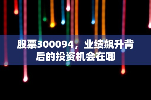 股票300094，业绩飙升背后的投资机会在哪