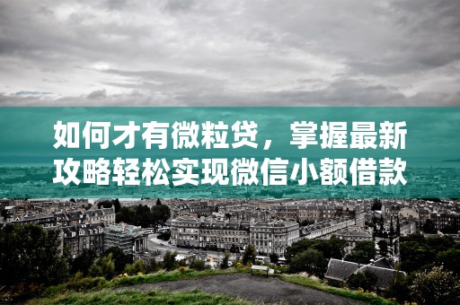 如何才有微粒贷，掌握最新攻略轻松实现微信小额借款梦想