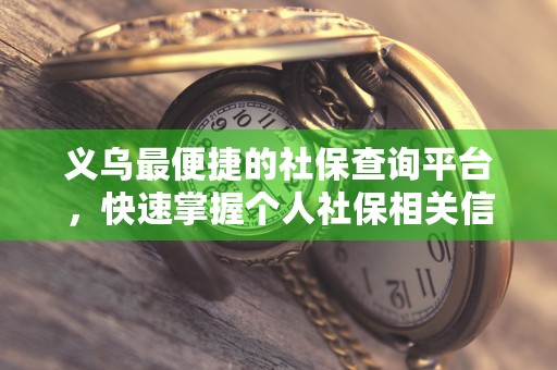 义乌最便捷的社保查询平台，快速掌握个人社保相关信息