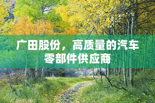 广田股份，高质量的汽车零部件供应商