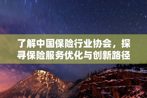 了解中国保险行业协会，探寻保险服务优化与创新路径