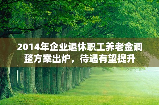 2014年企业退休职工养老金调整方案出炉，待遇有望提升