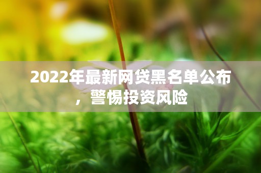 2022年最新网贷黑名单公布，警惕投资风险