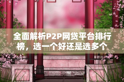 全面解析P2P网贷平台排行榜，选一个好还是选多个