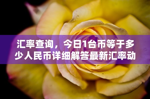 汇率查询，今日1台币等于多少人民币详细解答最新汇率动态