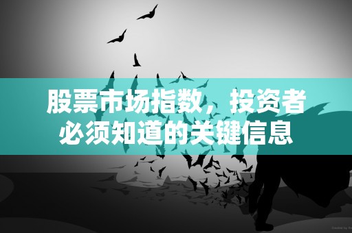 股票市场指数，投资者必须知道的关键信息