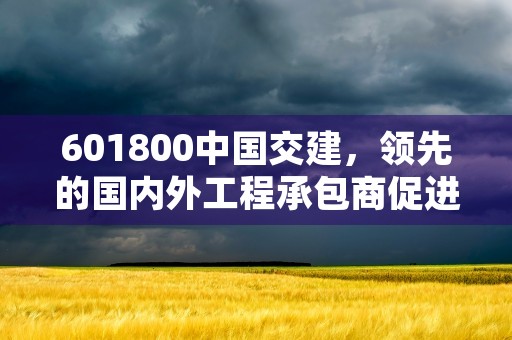 601800中国交建，领先的国内外工程承包商促进一带一路倡议实施