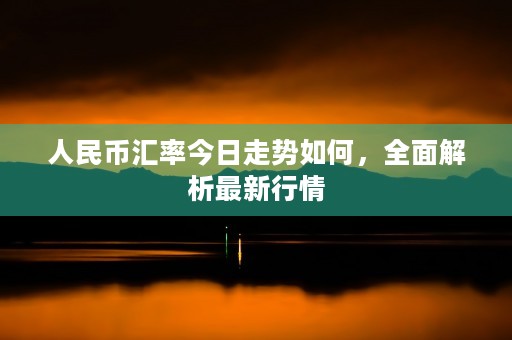 人民币汇率今日走势如何，全面解析最新行情