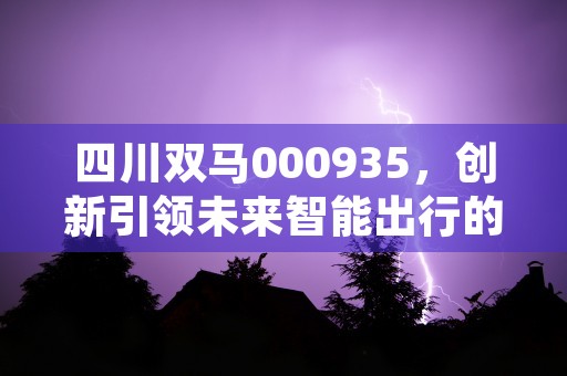 四川双马000935，创新引领未来智能出行的时代