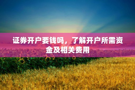 证券开户要钱吗，了解开户所需资金及相关费用