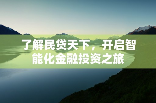 了解民贷天下，开启智能化金融投资之旅