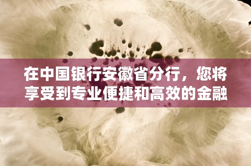 在中国银行安徽省分行，您将享受到专业便捷和高效的金融体验