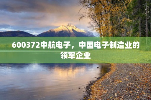 600372中航电子，中国电子制造业的领军企业