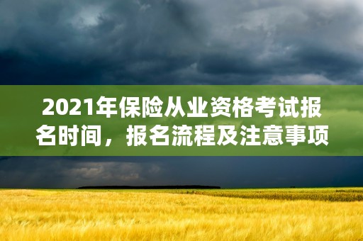 2021年保险从业资格考试报名时间，报名流程及注意事项大揭秘