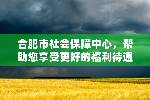 合肥市社会保障中心，帮助您享受更好的福利待遇