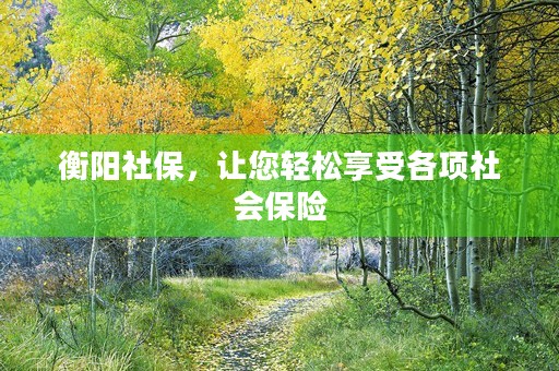 衡阳社保，让您轻松享受各项社会保险