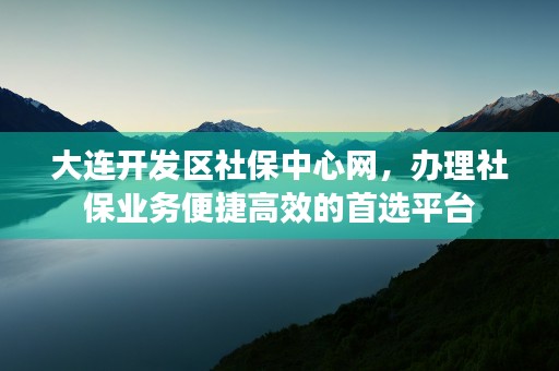 大连开发区社保中心网，办理社保业务便捷高效的首选平台