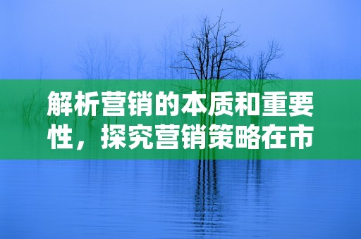 解析营销的本质和重要性，探究营销策略在市场竞争中的作用与意义