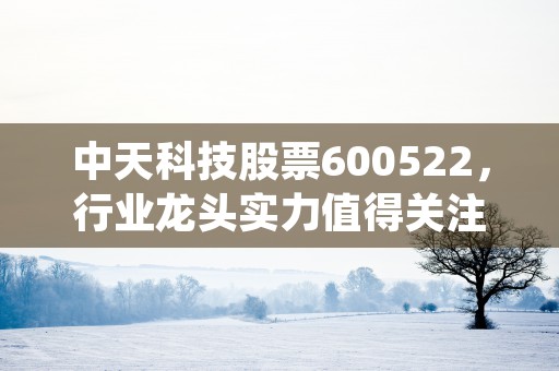 中天科技股票600522，行业龙头实力值得关注的投资机会