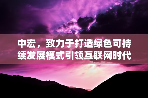 中宏，致力于打造绿色可持续发展模式引领互联网时代