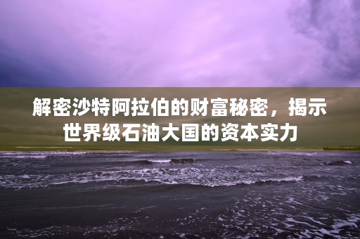 解密沙特阿拉伯的财富秘密，揭示世界级石油大国的资本实力