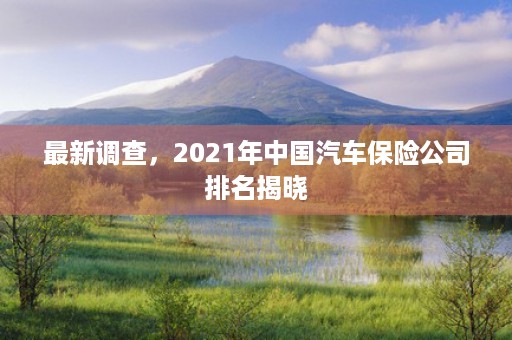 最新调查，2021年中国汽车保险公司排名揭晓