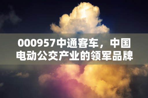 000957中通客车，中国电动公交产业的领军品牌