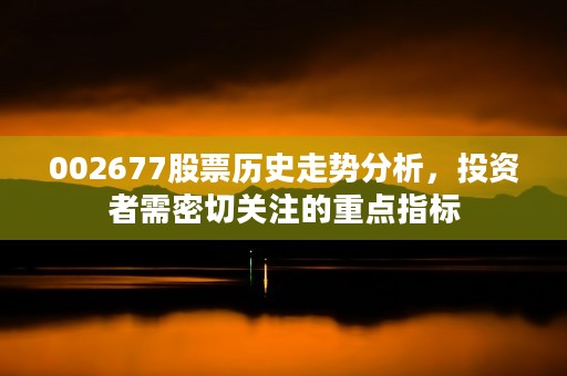 002677股票历史走势分析，投资者需密切关注的重点指标