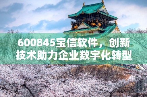 600845宝信软件，创新技术助力企业数字化转型