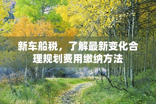 新车船税，了解最新变化合理规划费用缴纳方法