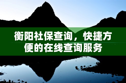 衡阳社保查询，快捷方便的在线查询服务